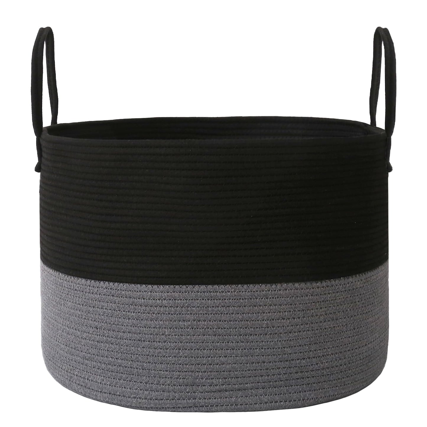 JMvicyroam 65L Extra Large Blanket Basket for Living Room - Woven Cotton Rope Laundry Hamper with Reinforced Handles - Storage Bin for Pillows, Comforters & Toys - Machine Washable,Oatmeal