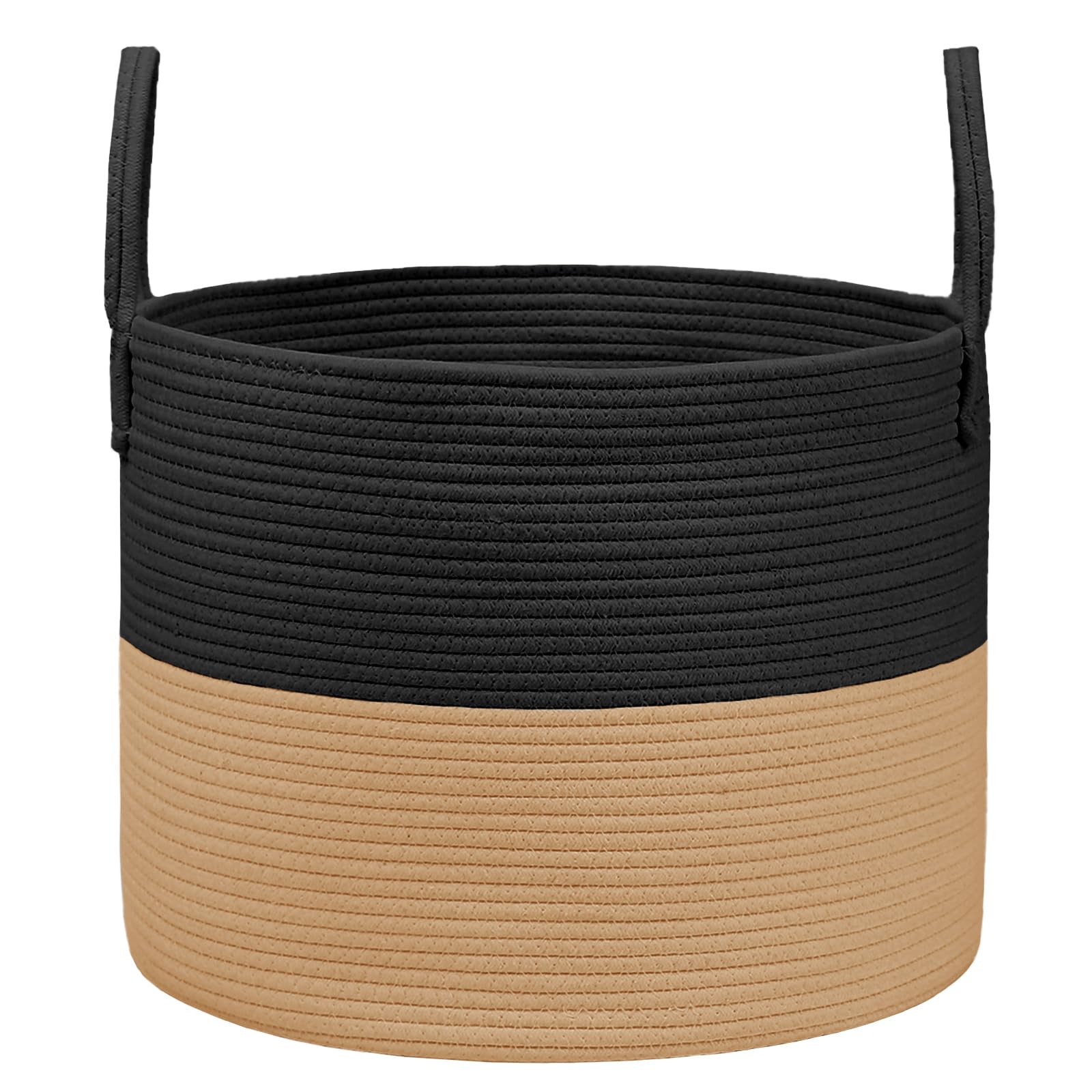 JMvicyroam 65L Extra Large Blanket Basket for Living Room - Woven Cotton Rope Laundry Hamper with Reinforced Handles - Storage Bin for Pillows, Comforters & Toys - Machine Washable,Oatmeal