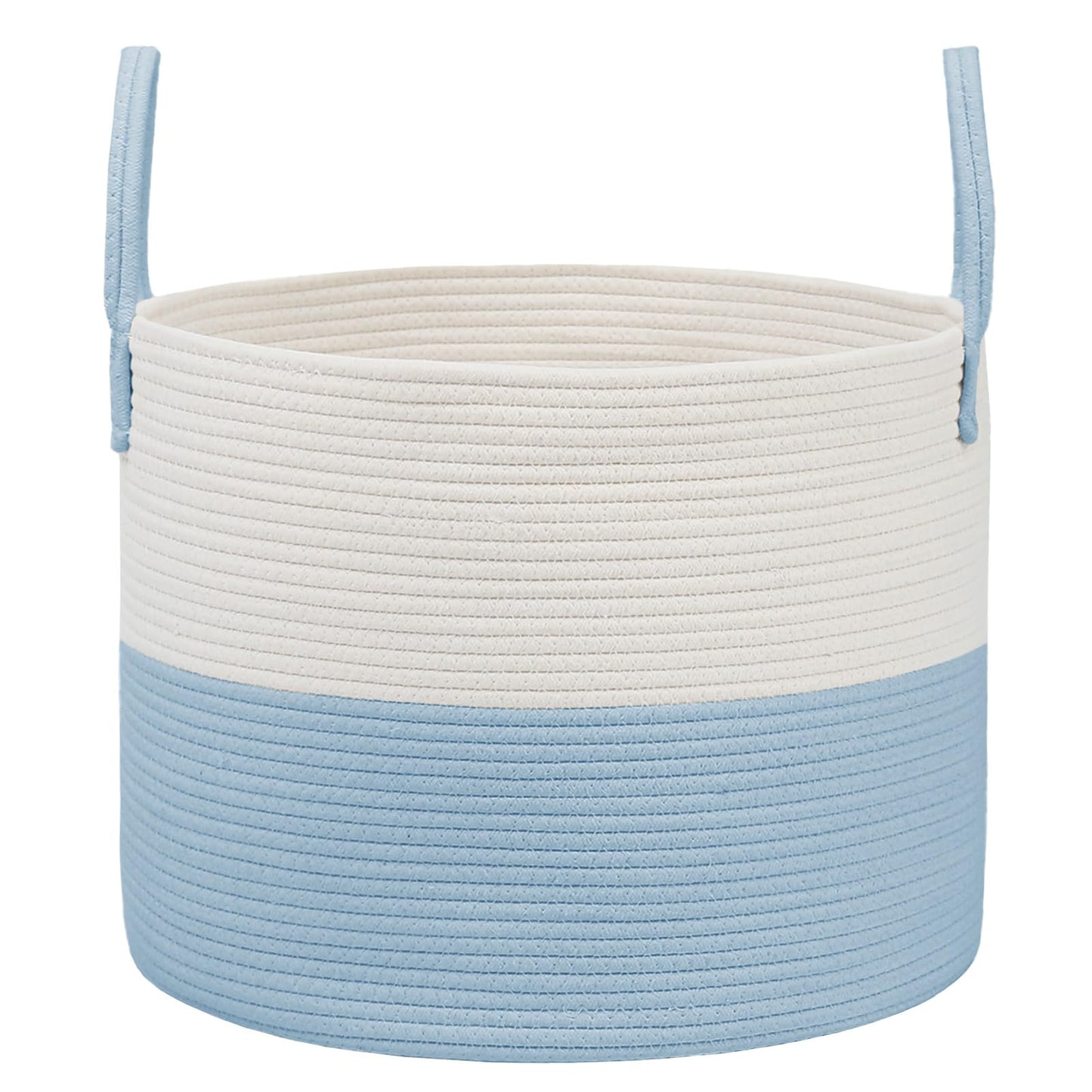 JMvicyroam 65L Extra Large Blanket Basket for Living Room - Woven Cotton Rope Laundry Hamper with Reinforced Handles - Storage Bin for Pillows, Comforters & Toys - Machine Washable,Oatmeal