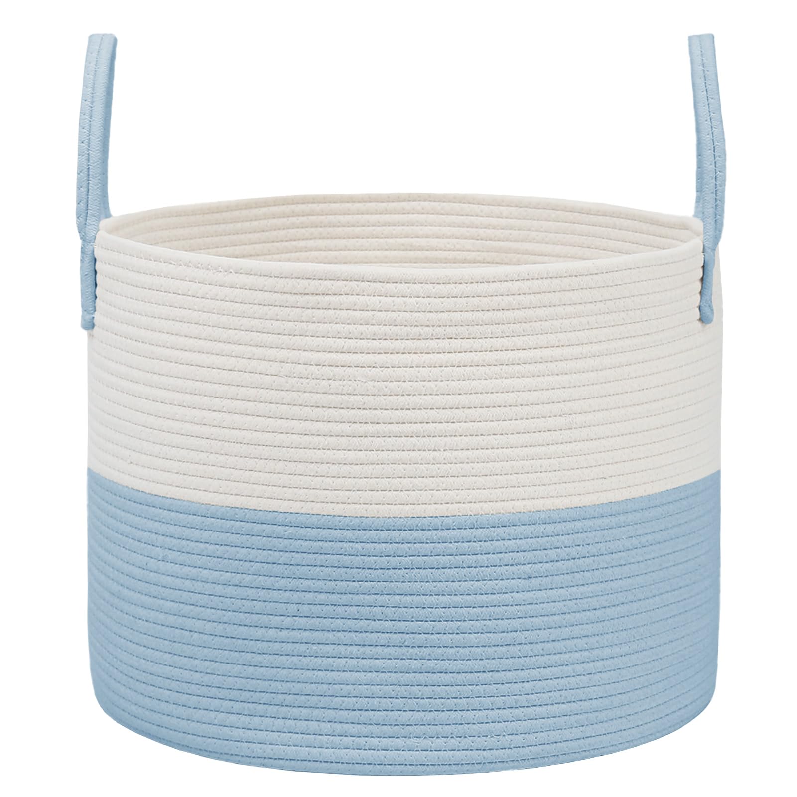 JMvicyroam 65L Extra Large Blanket Basket for Living Room - Woven Cotton Rope Laundry Hamper with Reinforced Handles - Storage Bin for Pillows, Comforters & Toys - Machine Washable,Oatmeal