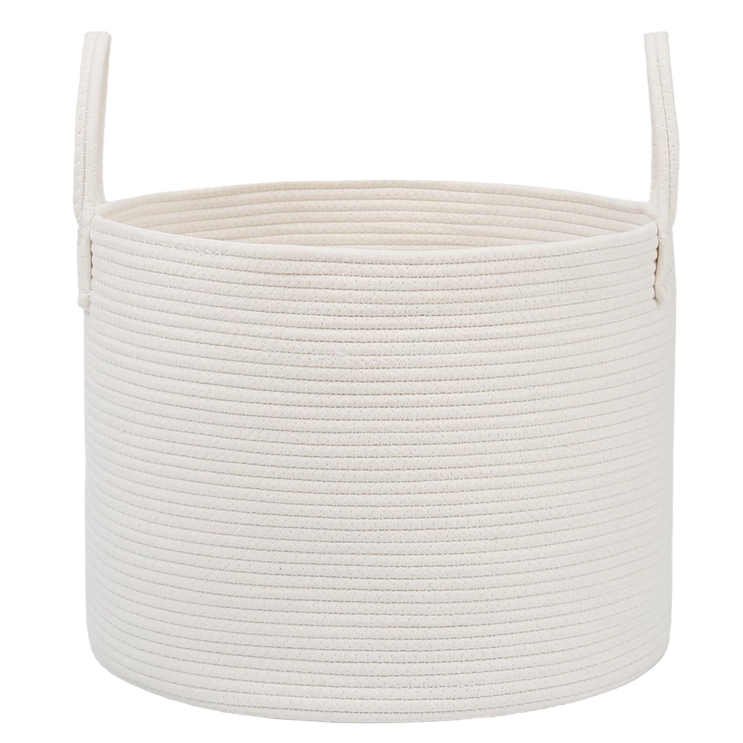 JMvicyroam 65L Extra Large Blanket Basket for Living Room - Woven Cotton Rope Laundry Hamper with Reinforced Handles - Storage Bin for Pillows, Comforters & Toys - Machine Washable,Oatmeal