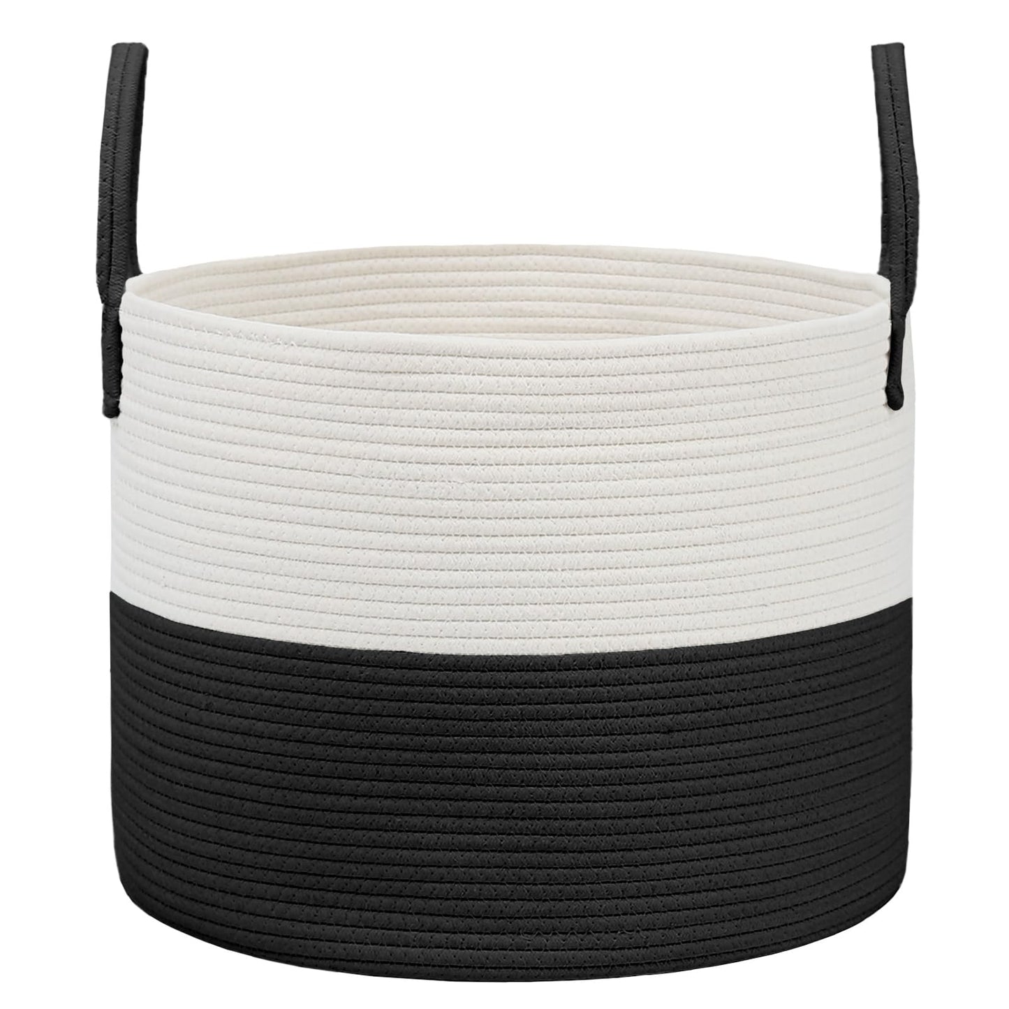 JMvicyroam 65L Extra Large Blanket Basket for Living Room - Woven Cotton Rope Laundry Hamper with Reinforced Handles - Storage Bin for Pillows, Comforters & Toys - Machine Washable,Oatmeal
